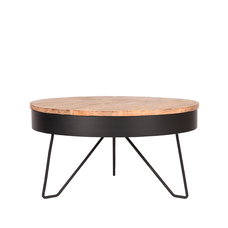 label51 coffee table saran - black - metal - round - 80 cm