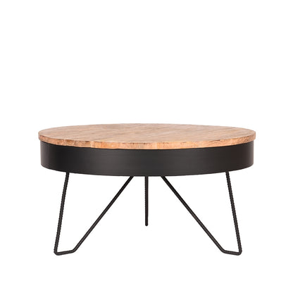 LABEL51 Coffee table Saran - Black - Metal - Round - 80 cm