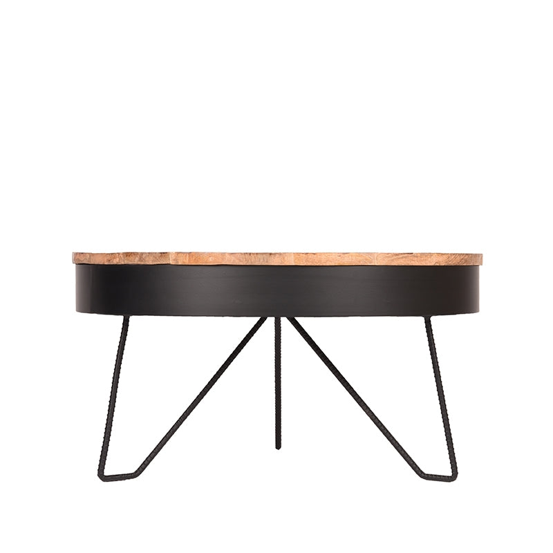 label51 coffee table saran - black - metal - round - 80 cm