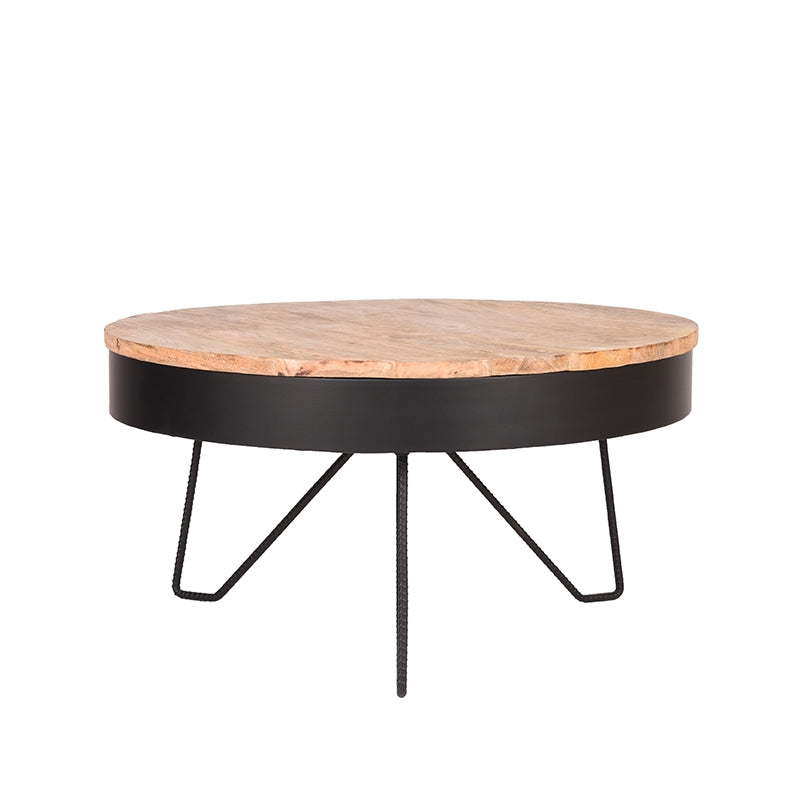 label51 coffee table saran - black - metal - round - 80 cm