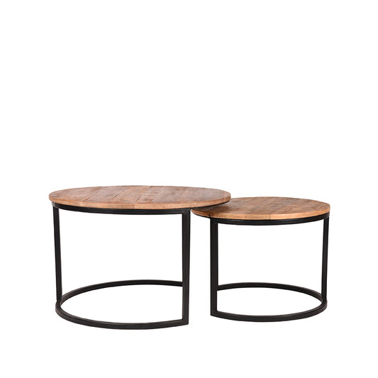 LABEL51 Coffee Table Set Double - Raw - Mango Wood