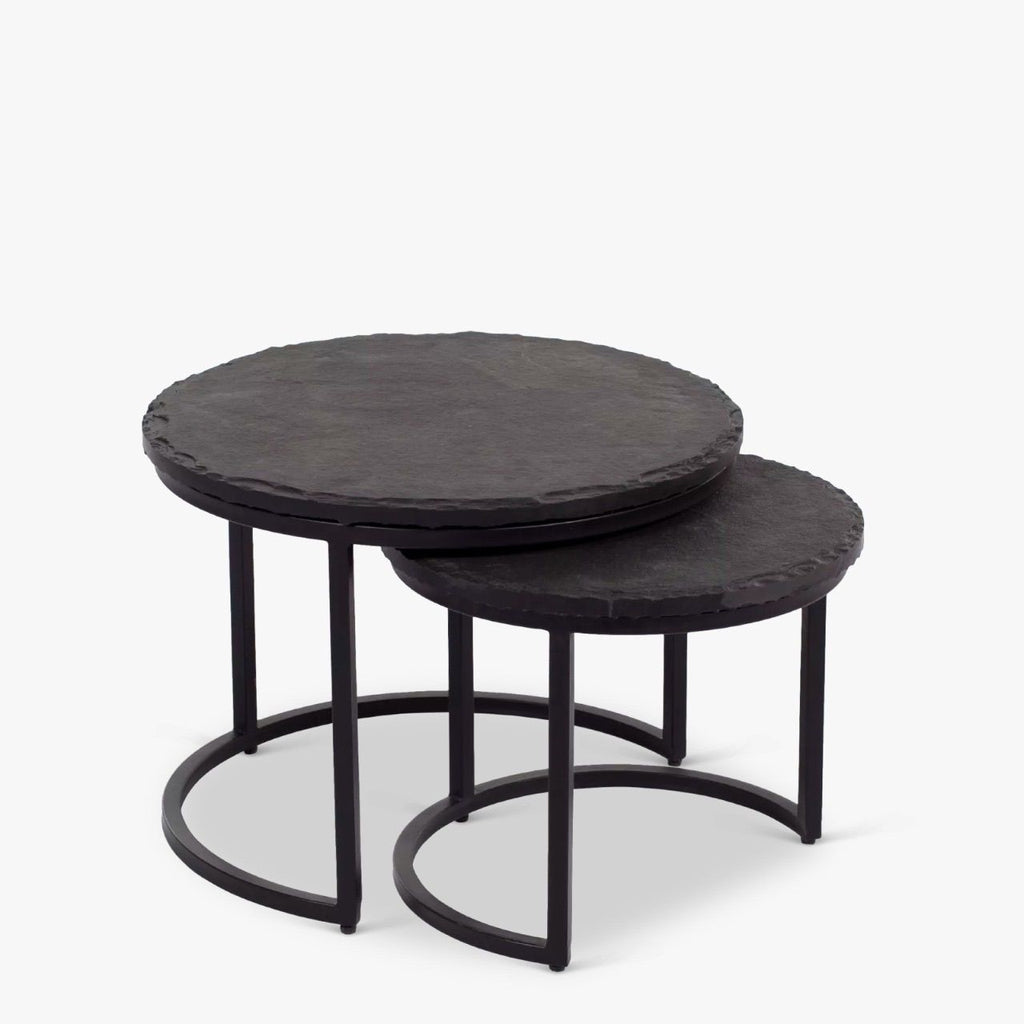 coffee table set ora | black kadappa stone 60-45 cm