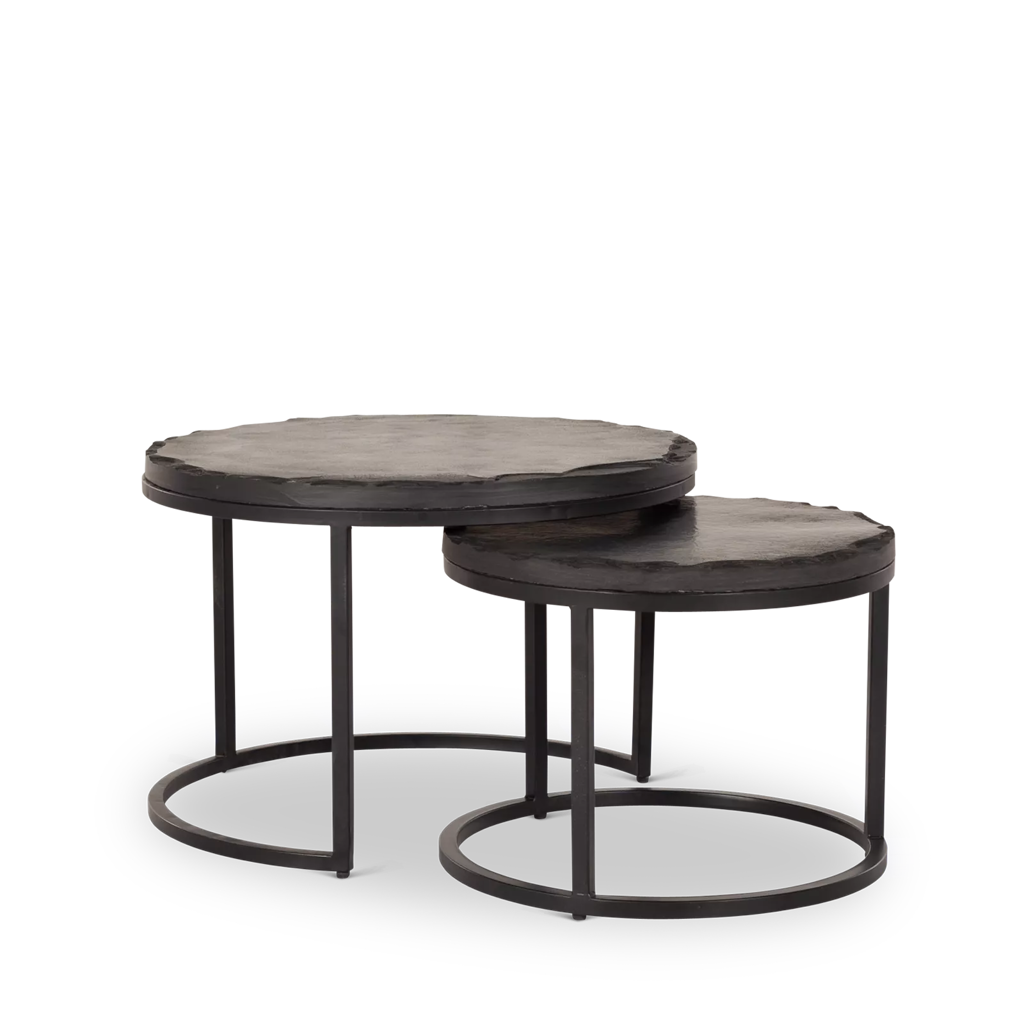 coffee table set ora | black kadappa stone 60-45 cm