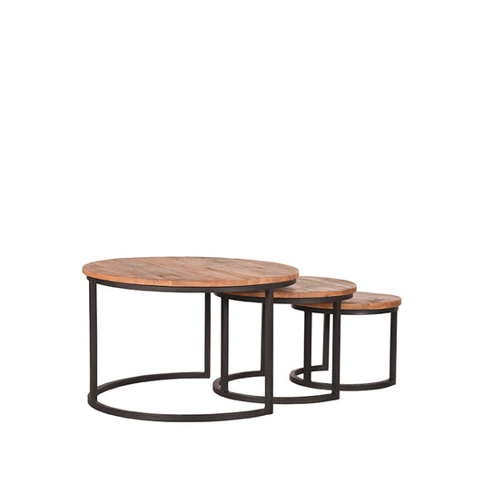 LABEL51 Coffee Table Set Triplet - Raw - Mango Wood