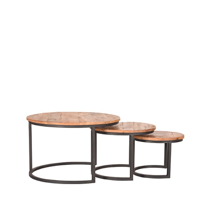 LABEL51 Coffee Table Set Triplet - Raw - Mango Wood