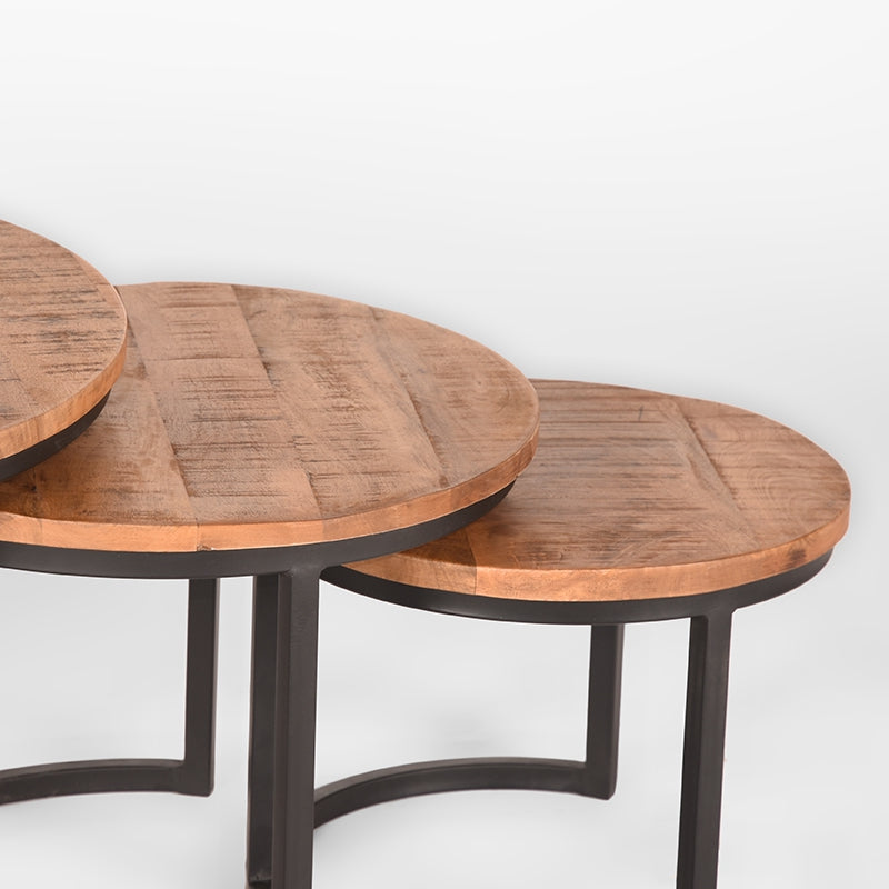 label51 coffee table set triplet - raw - mango wood