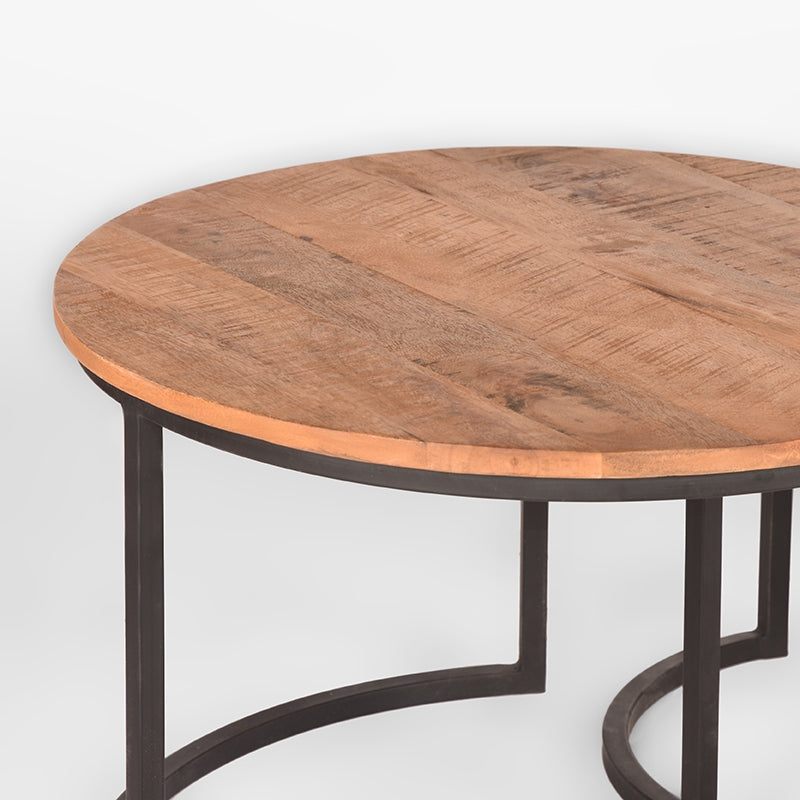 label51 coffee table set triplet - raw - mango wood