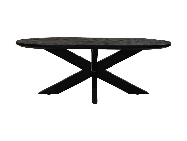 coffee table verona - 120x60x44 - black - mango wood/metal