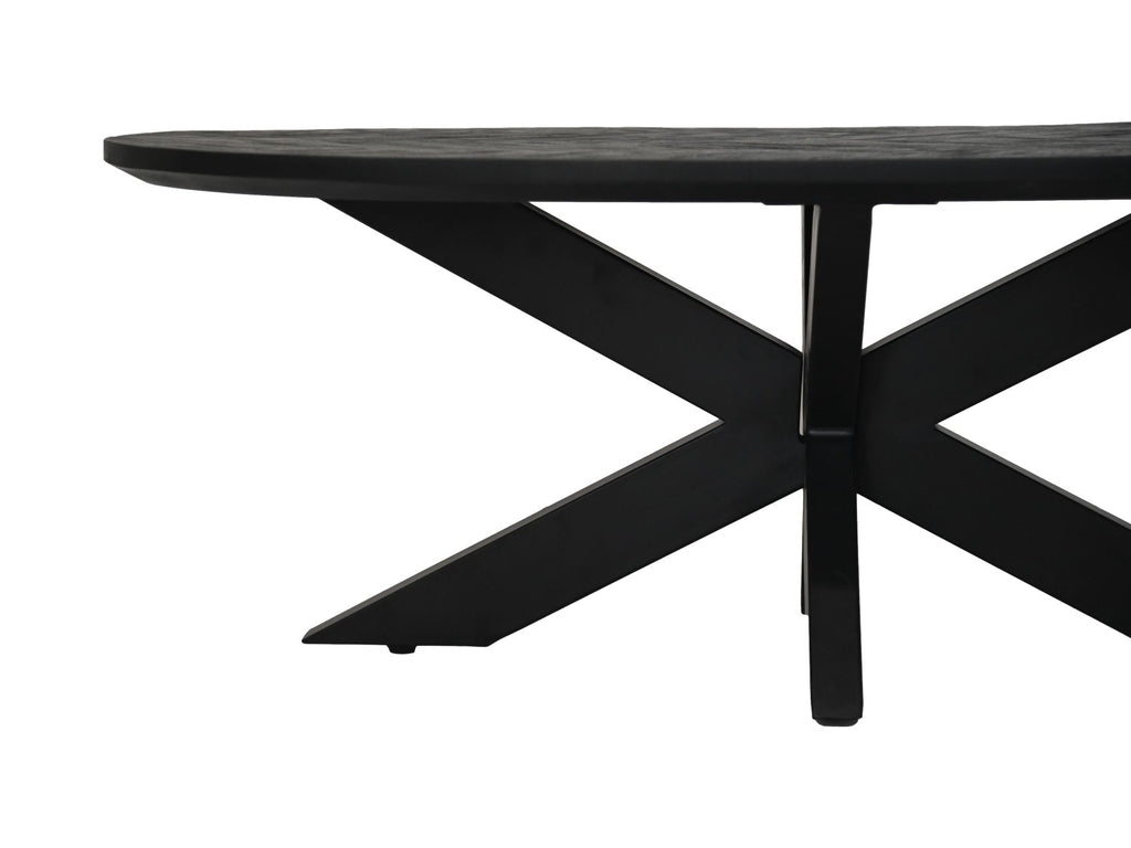 coffee table verona - 120x60x44 - black - mango wood/metal