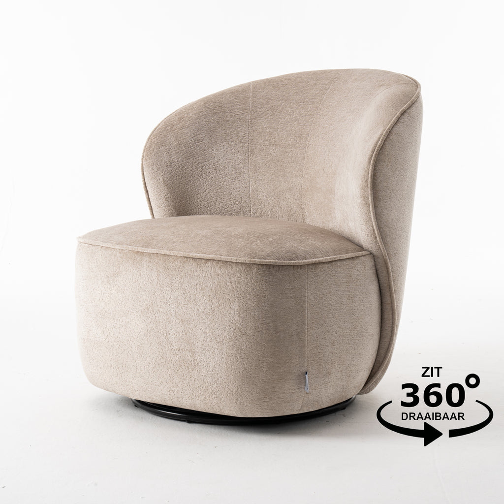 sammy swivel chair fabric loris #05 beige