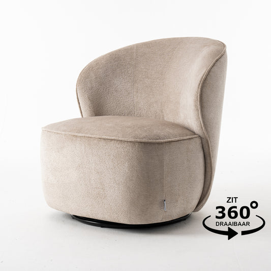 Sammy Swivel Chair Fabric Loris #05 Beige