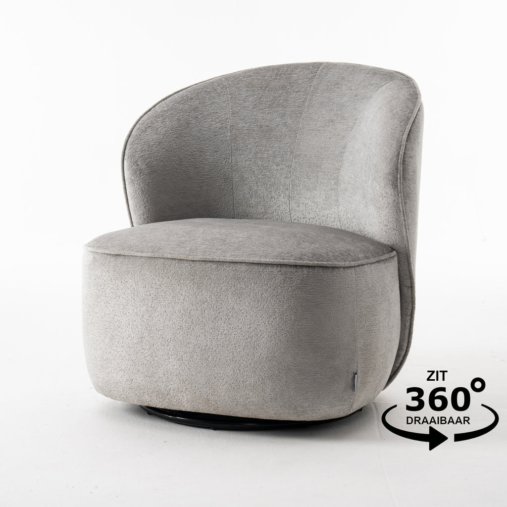 sammy swivel chair fabric loris #08 grey