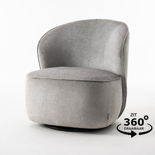 Sammy Swivel Chair Fabric Loris #08 Grey