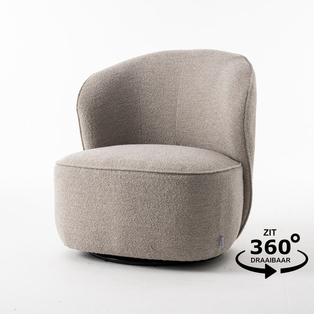 sammy swivel chair fabric teddy #01 natural