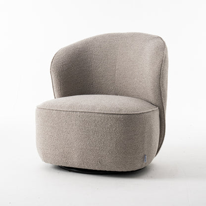 Sammy Swivel Chair Fabric Teddy #01 Natural