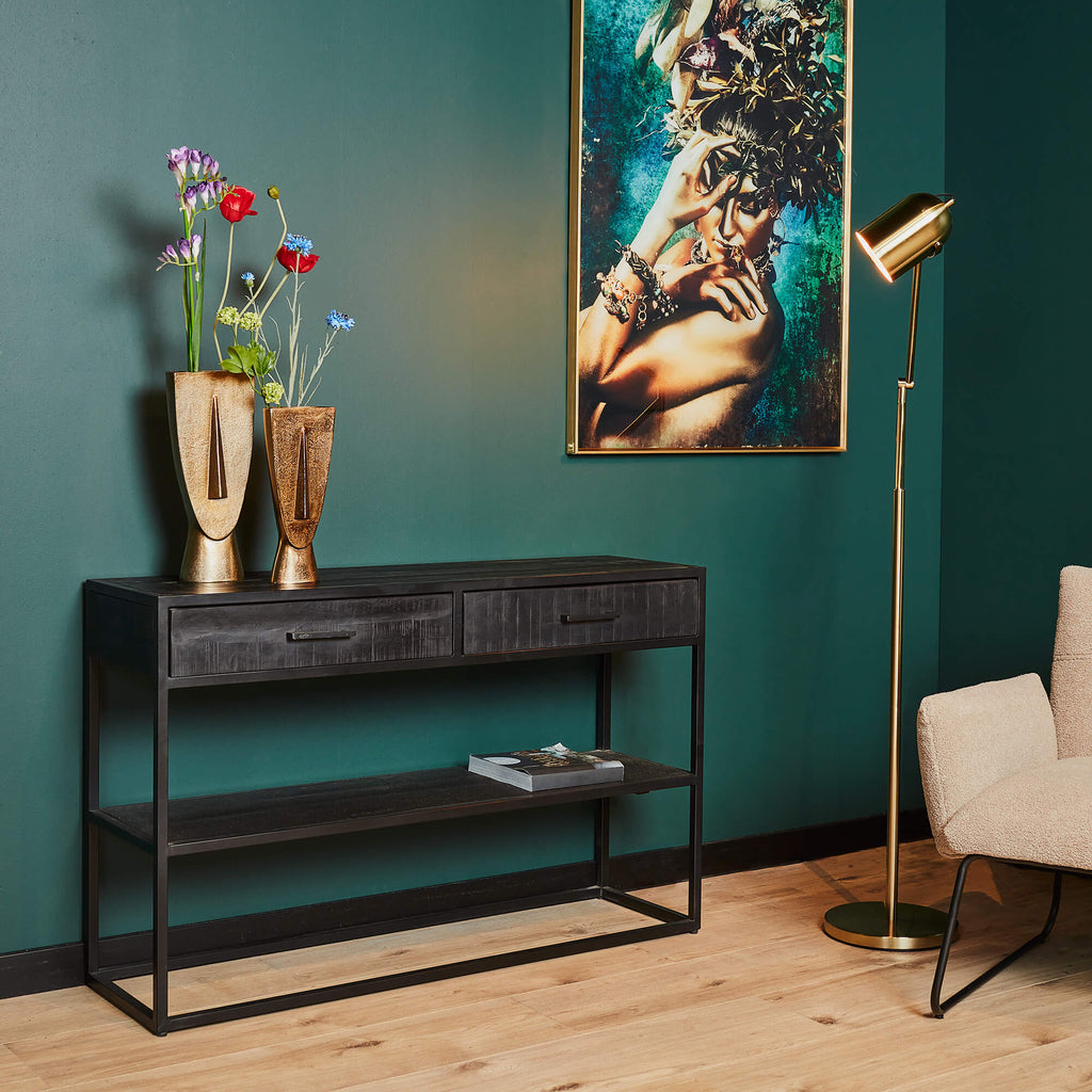 side table denver black | 2 drawers