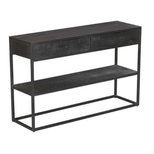 side table denver black | 2 drawers