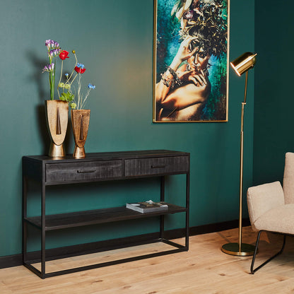 Side table Denver Black | 2 drawers