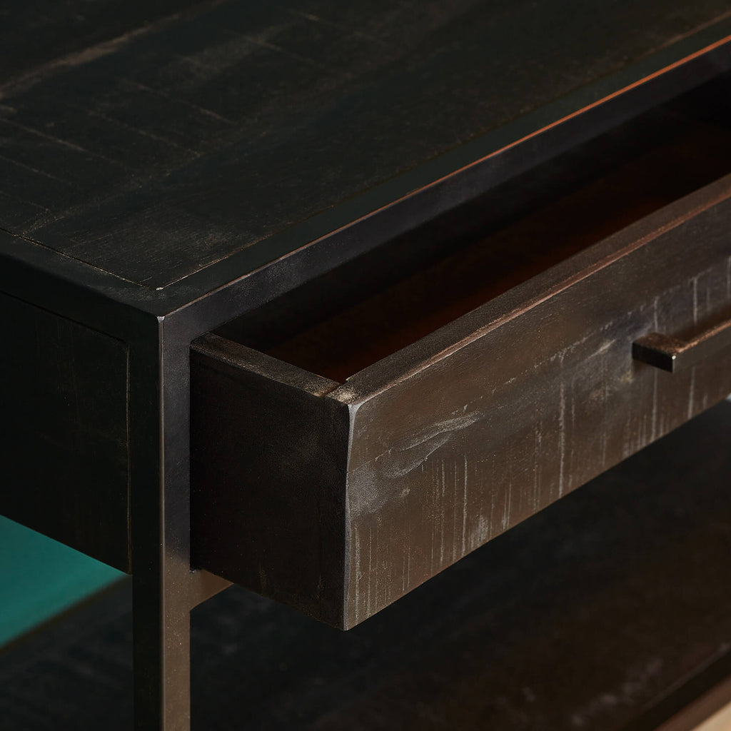 side table denver black | 2 drawers