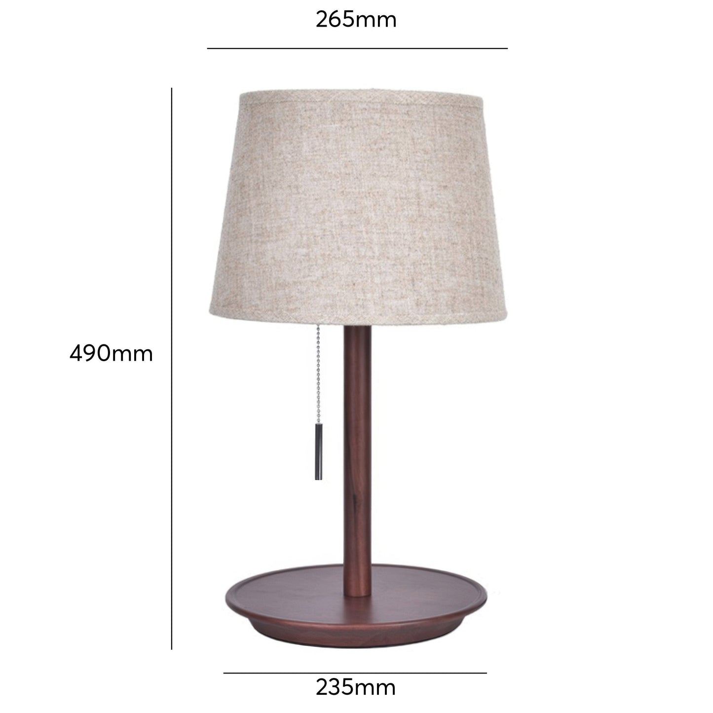 scandinavische walnotenlamp met luxe stoffen accenten voor een zachte gloed