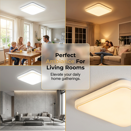 Moderne plafondlamp led vierkant van dichtbij gefotografeerd