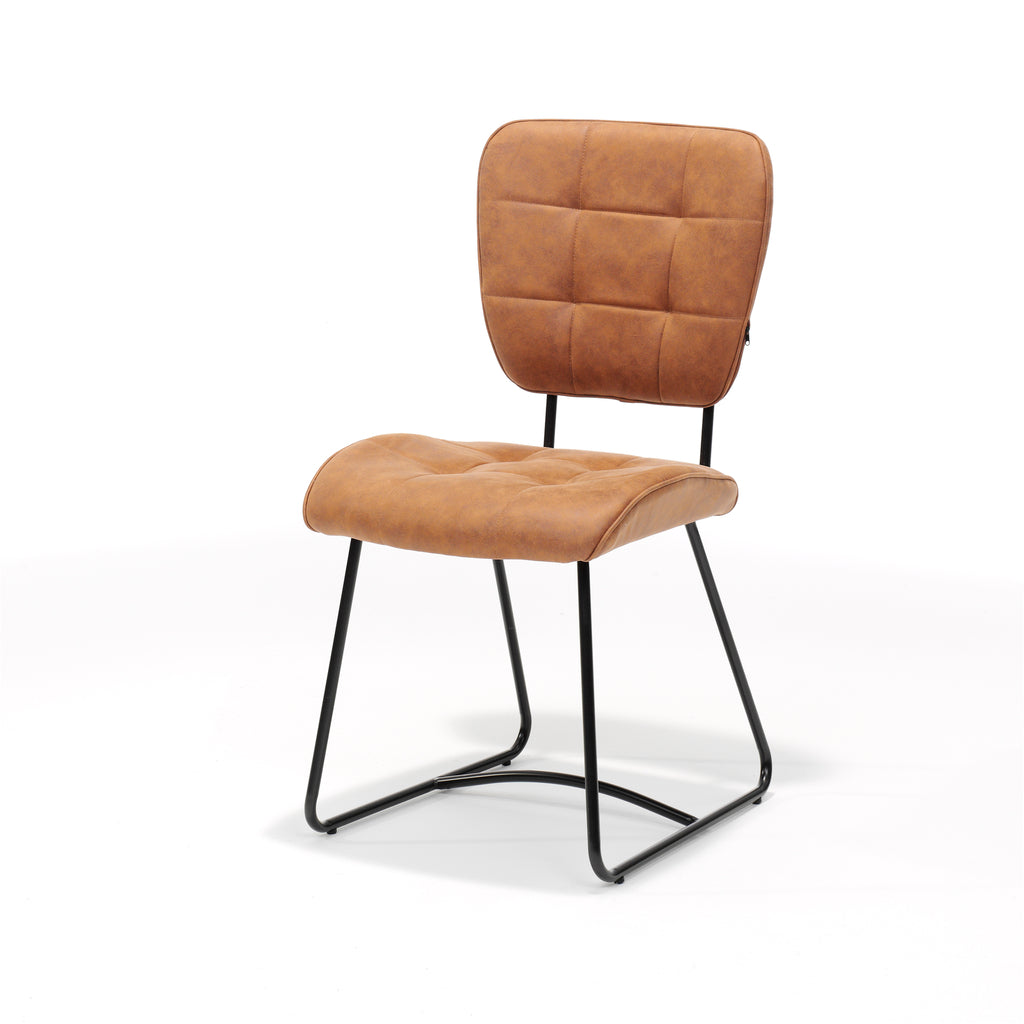 bailey sl chair black - fabric soft cognac