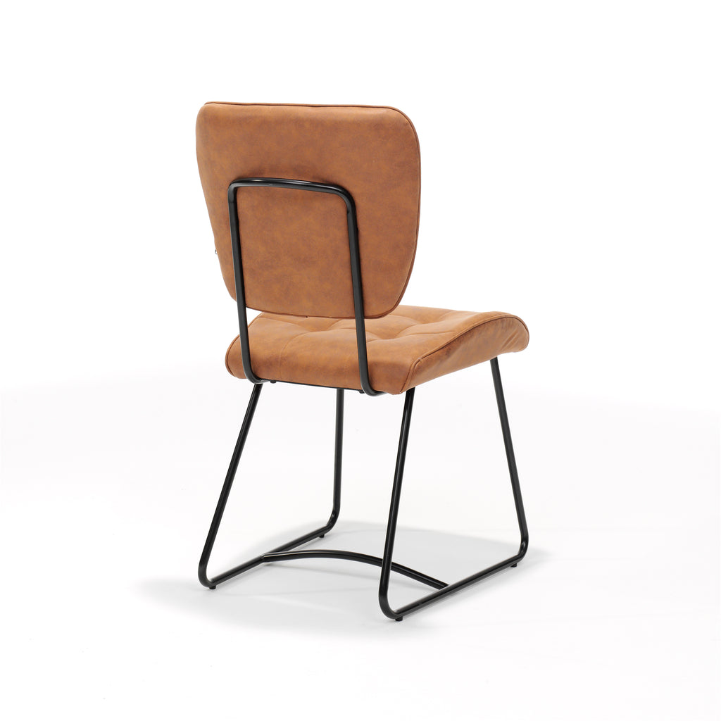 bailey sl chair black - fabric soft cognac