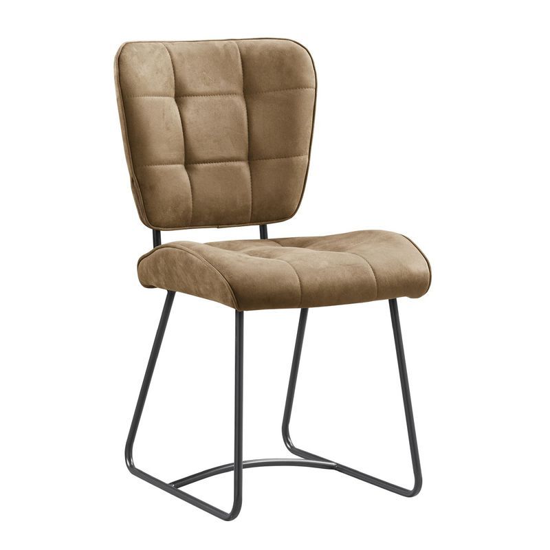 bailey sl chair black - fabric soft cognac