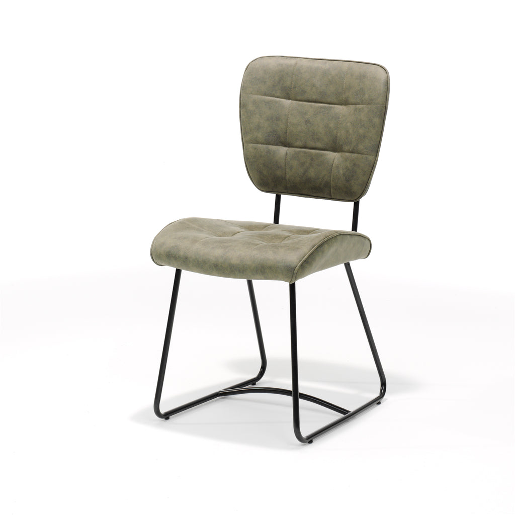 bailey sl chair black - soft green fabric