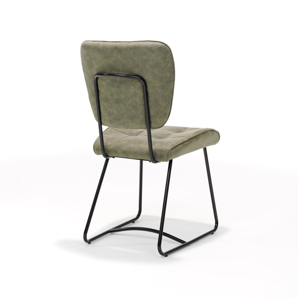 bailey sl chair black - soft green fabric