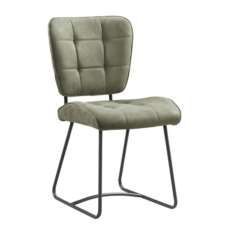 bailey sl chair black - soft green fabric