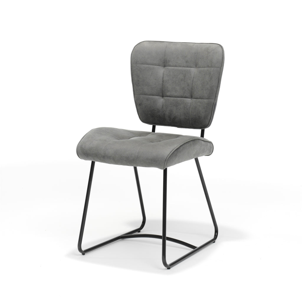 bailey sl chair black - soft steel fabric