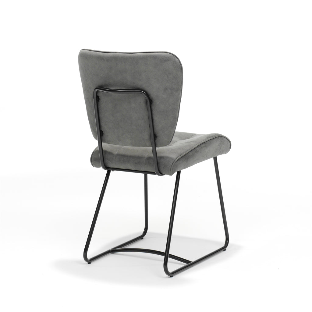 bailey sl chair black - soft steel fabric