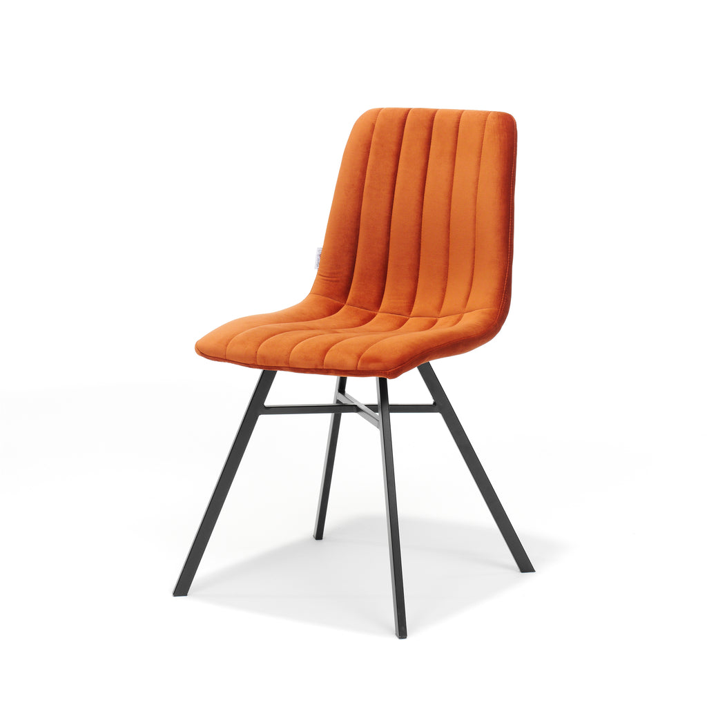 chair dex black - fabric velvet rust