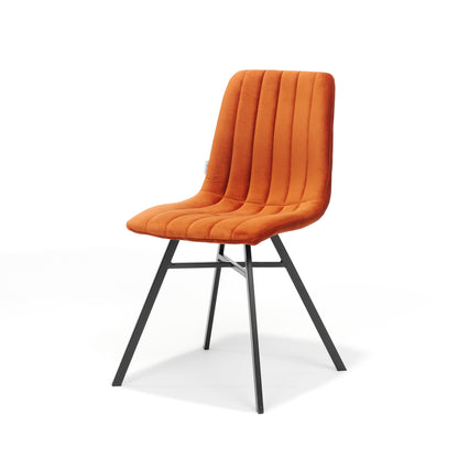 Chair Dex black - Fabric Velvet Rust