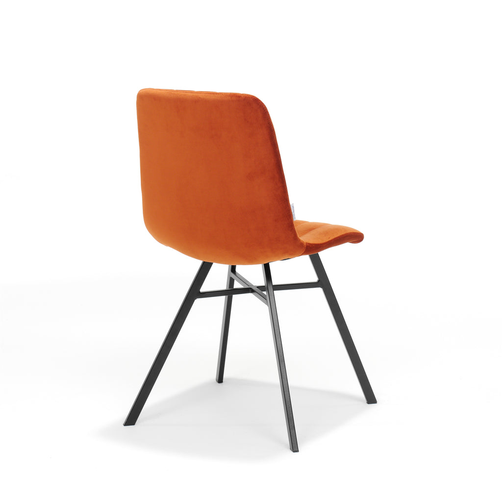 chair dex black - fabric velvet rust