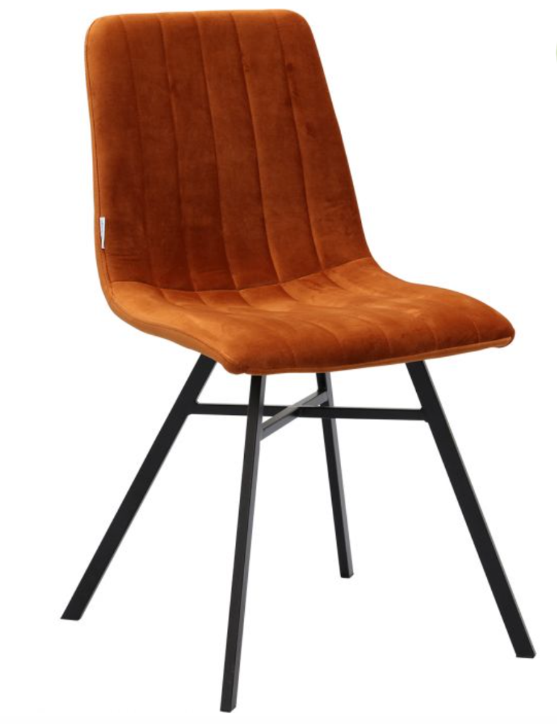 chair dex black - fabric velvet rust