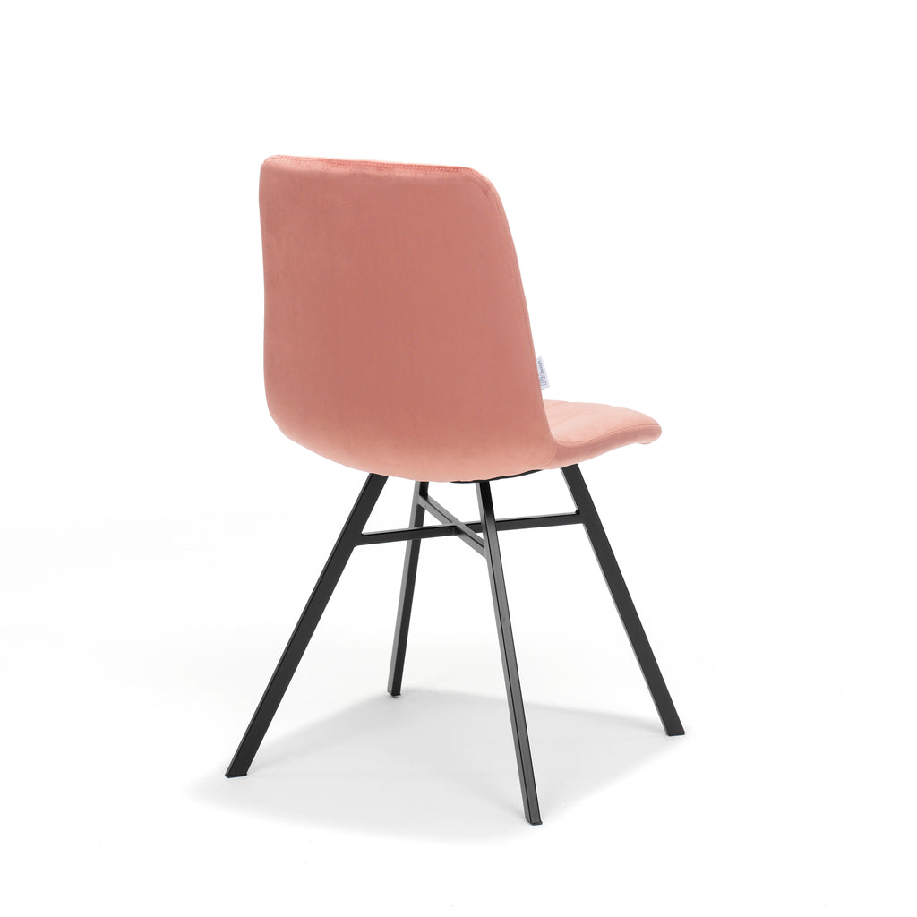 chair dex black - fabric velvet pink