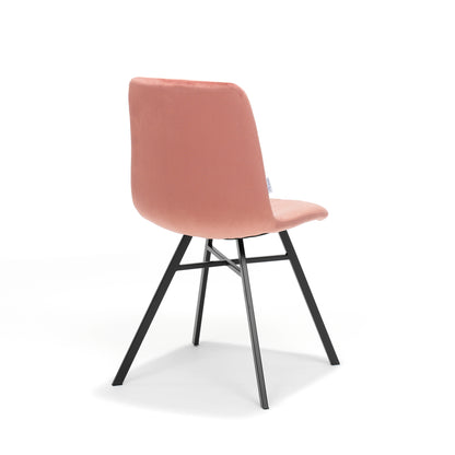 Chair Dex black - Fabric Velvet Pink