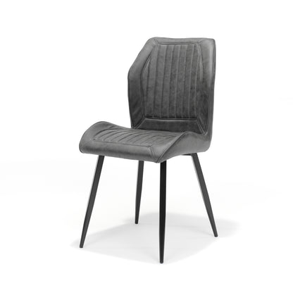 Chair Girona black Fabric Soft Anthracite