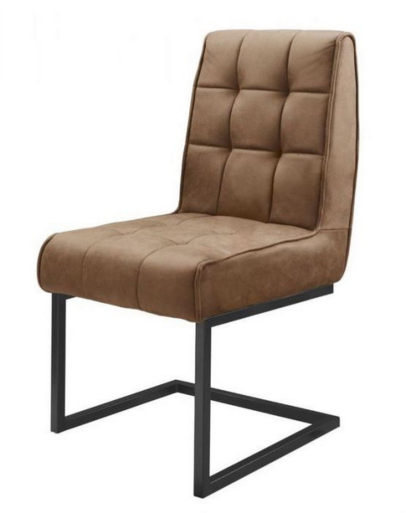 chair patch black - fabric soft cognac