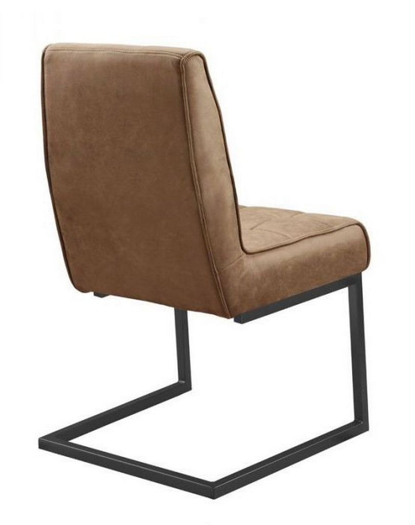 chair patch black - fabric soft cognac