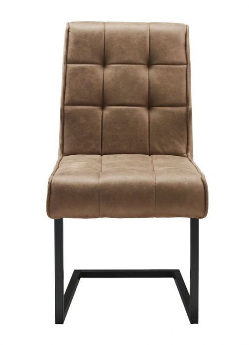 chair patch black - fabric soft cognac