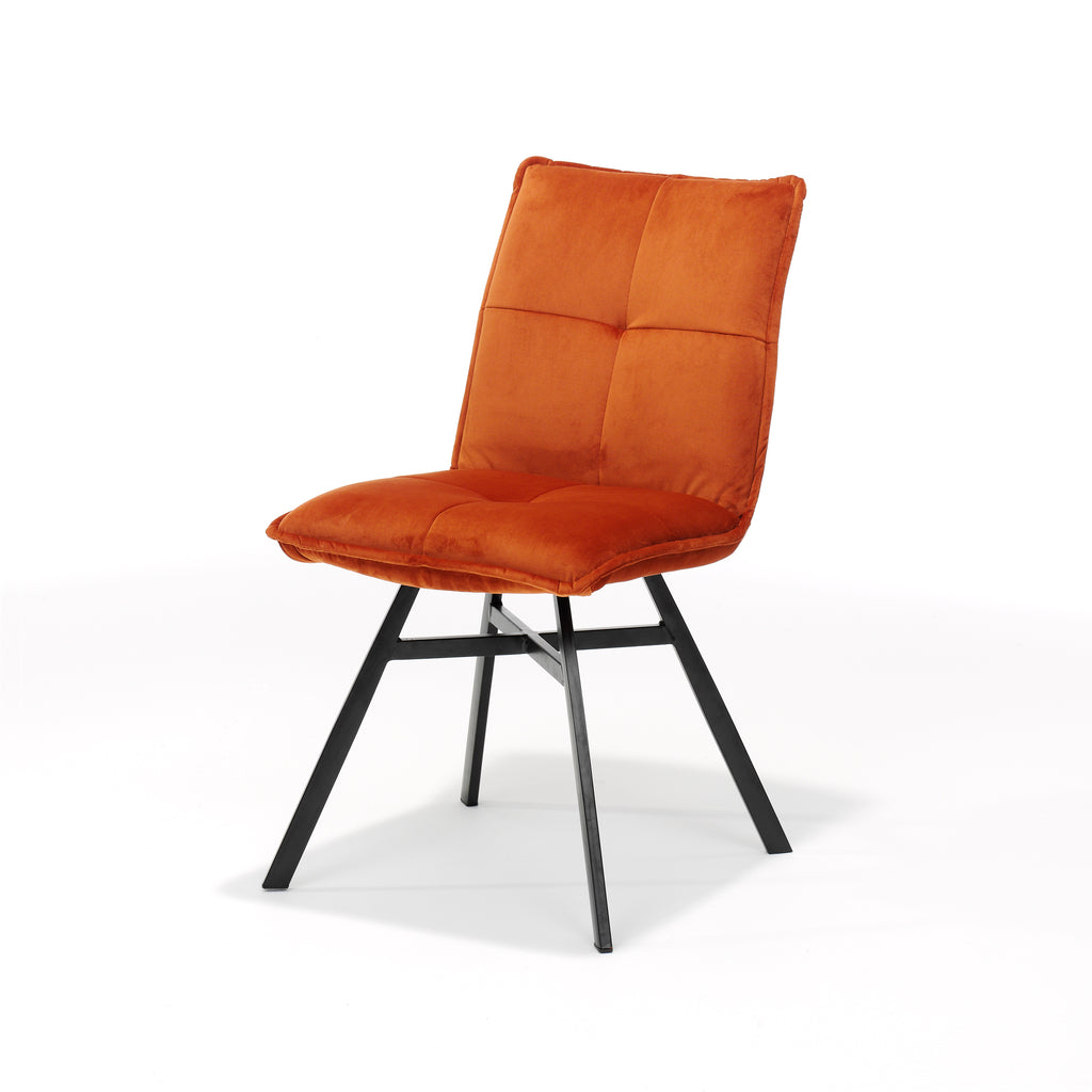 chair ramon black - fabric velvet rust