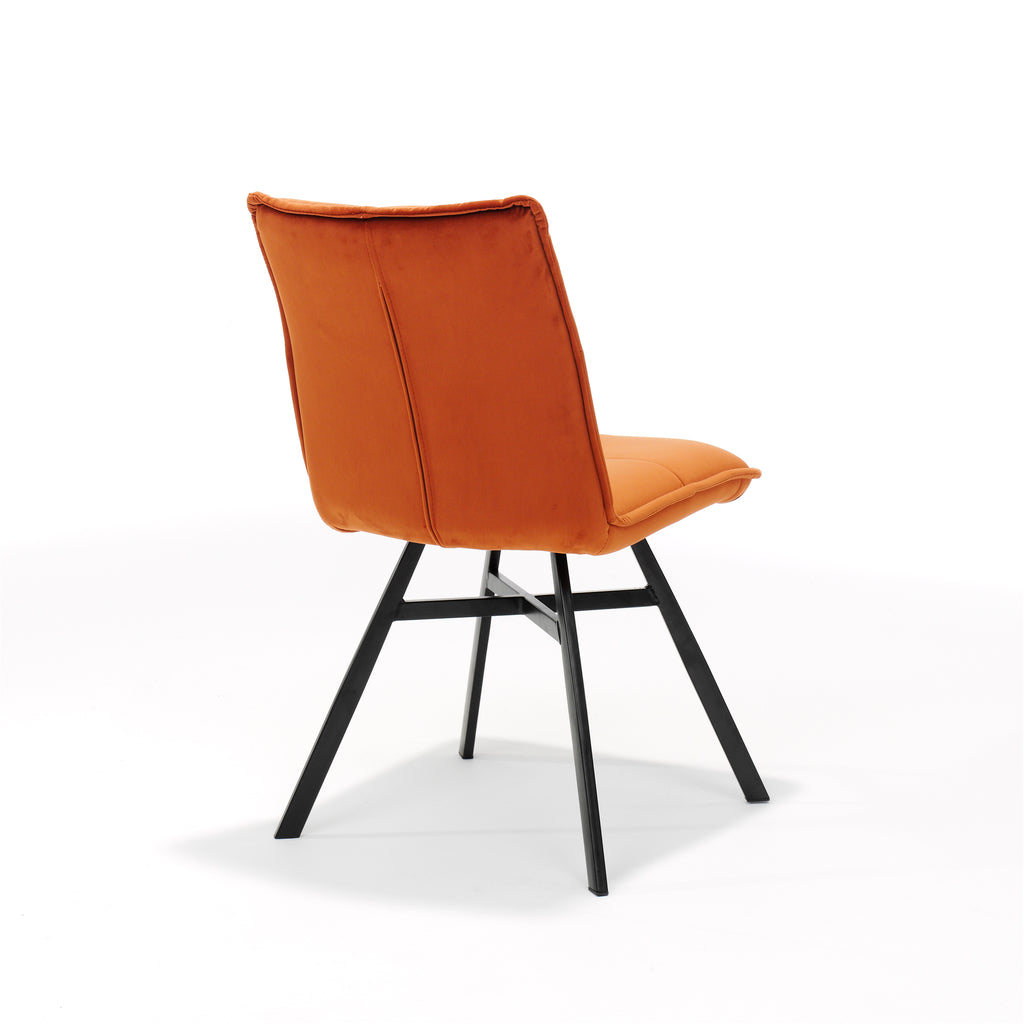 chair ramon black - fabric velvet rust