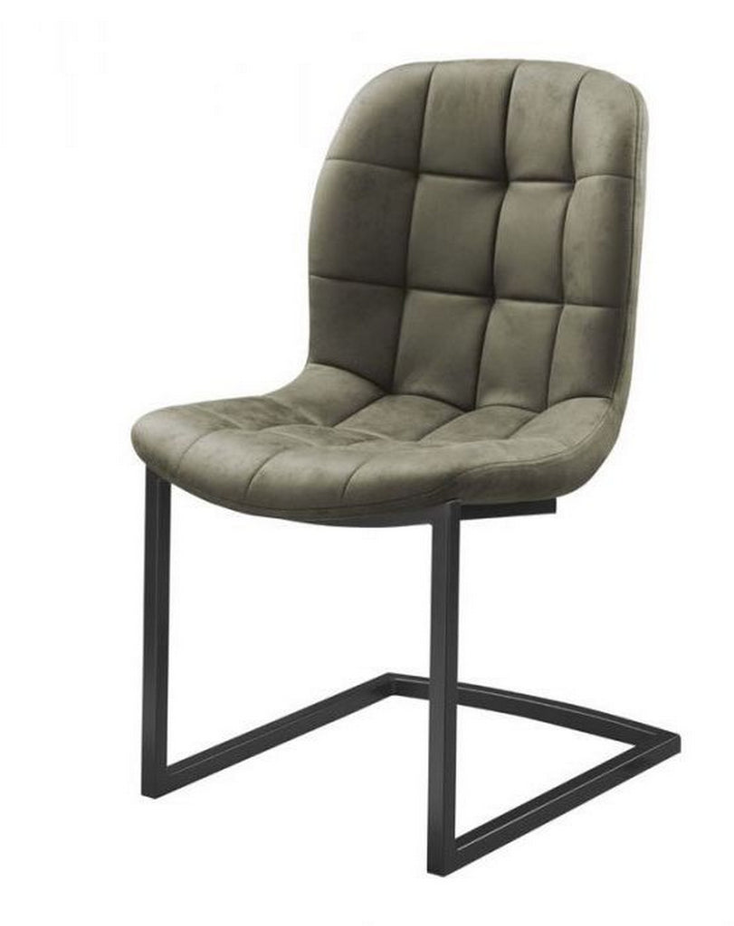 chair savannah black - fabric soft green