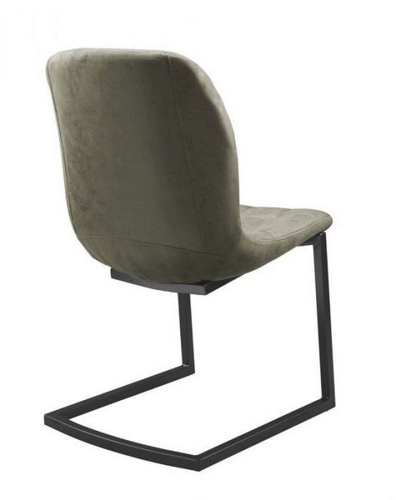 chair savannah black - fabric soft green