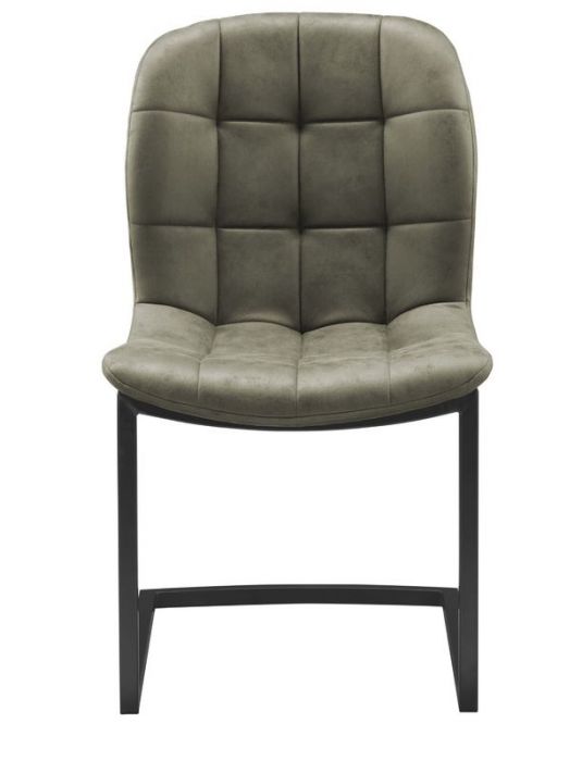 chair savannah black - fabric soft green