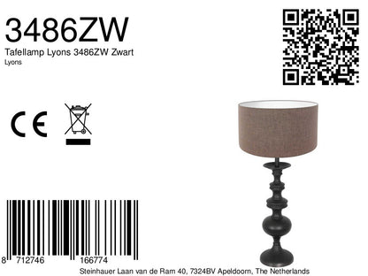 Tafellamp Lyons 3486ZW Zwart