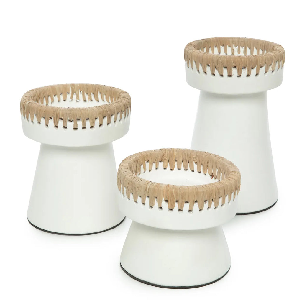 the pretty candle holder - white natural - l